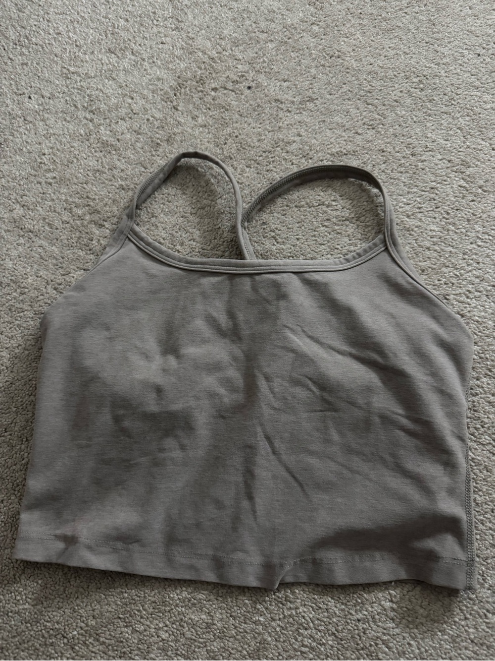 Beyond Yoga Crop Tank in Tan